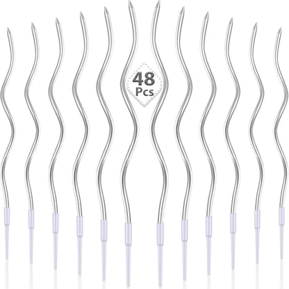 6/12/48pcs/1case Birthday Candles Spiral Cake Candles  Long Thin Cake Candles For Wedding Party And Cake Decoration - Smarsty