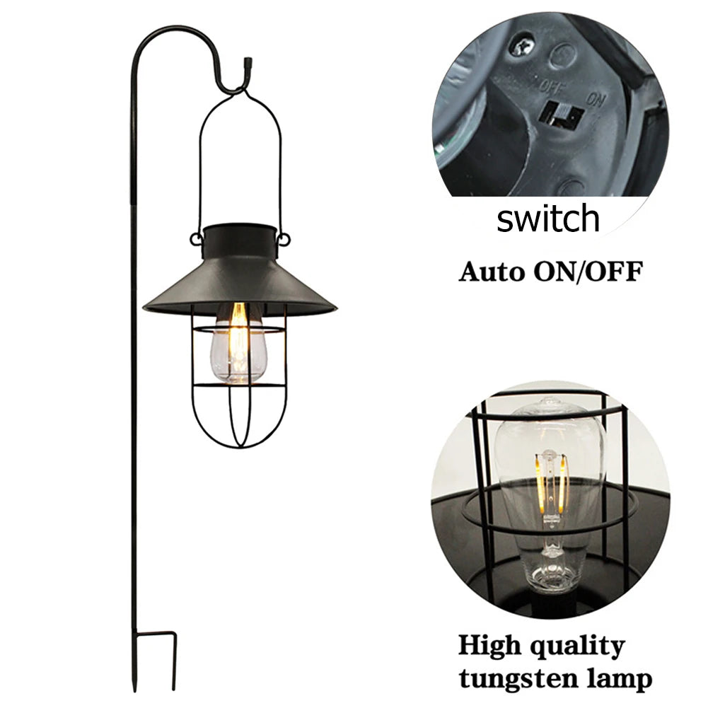 Vintage Solar Lantern Lamp for Outdoor Garden Lighting - Smarsty