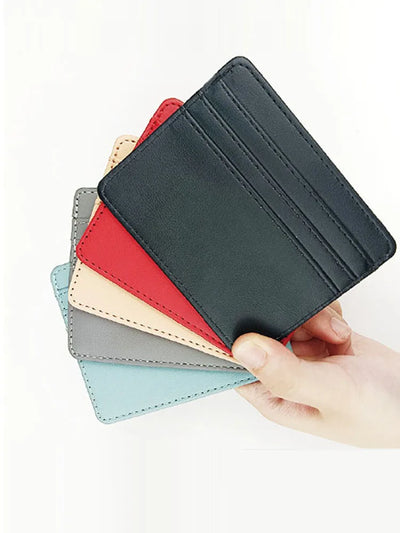 PU Leather ID Card Case - Slim Multi-Slot Holder for Bank/Credit Cards - Smarsty