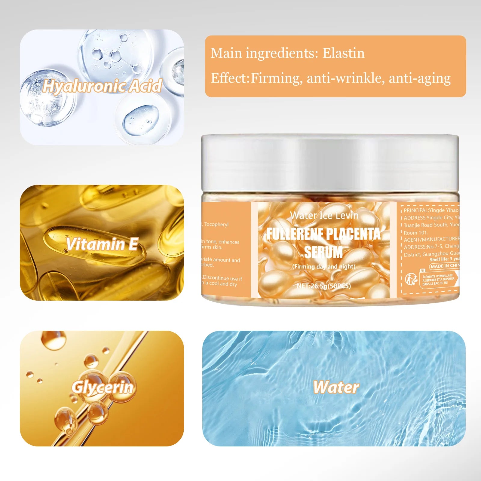 50Pcs Collagen Face Care Capsules Serum Spot Acne Wrinkle Remover Firming Whitening Hyaluronic Acid Essence Skin Care New style - Smarsty
