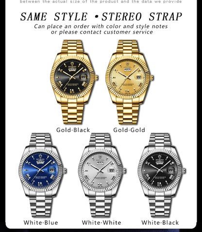BINBOND Men's Classic Waterproof Quartz Watch with Luminous Dial - Smarsty