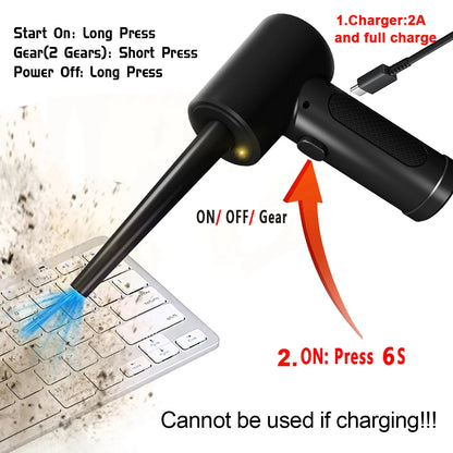 Wireless Electric Air Duster For Keyboard PC Cleaning
