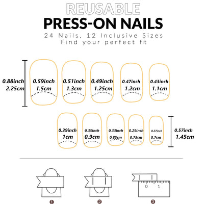 24PCS French Almond Fake Nails with Pearl Trim - Smarsty