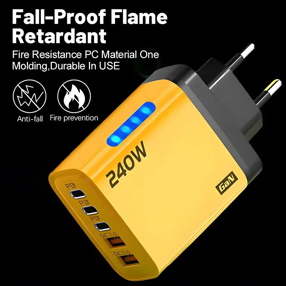 Five Port USB C PD Charger Fast Charge QC3 Multiport - Smarsty