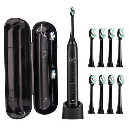 Rechargeable Electric Sonic Toothbrush with Travel Case - Smarsty