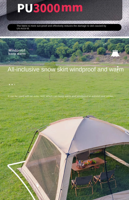 Outdoor Camping Mosquito Nets Tents 6-15 Person Rainproof Silver Glue Sunscreen Beach Picnic Sunshade Canopy Camping Equipment