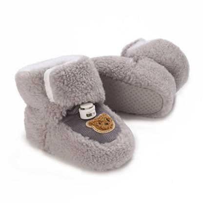 Soft Soled Bear Baby Snow Boots Warm Plush First Walkers - Smarsty