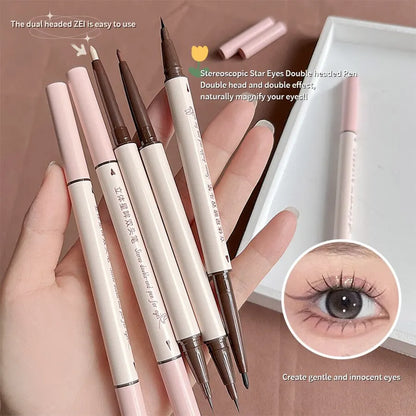 Double Head Eyeliner Pen with Fine Tip Waterproof - Smarsty