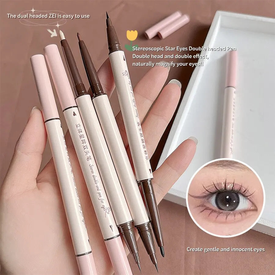 Double Head Eyeliner Pen with Fine Tip Waterproof - Smarsty