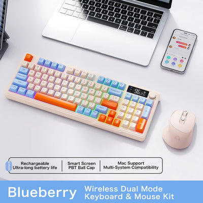 Wireless Keyboard With Screen Bluetooth Multi Device Linking - Smarsty