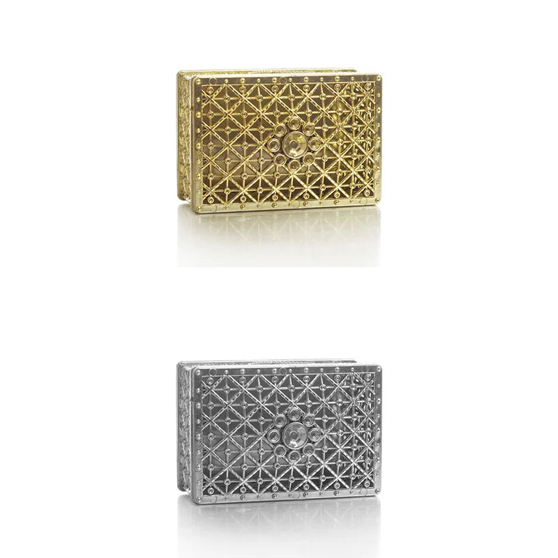 Mini Silver Jewelry Box Set with Flower Design - Smarsty