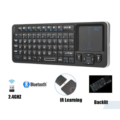 Mini Bluetooth Keyboard With Backlit IR Touchpad For TV