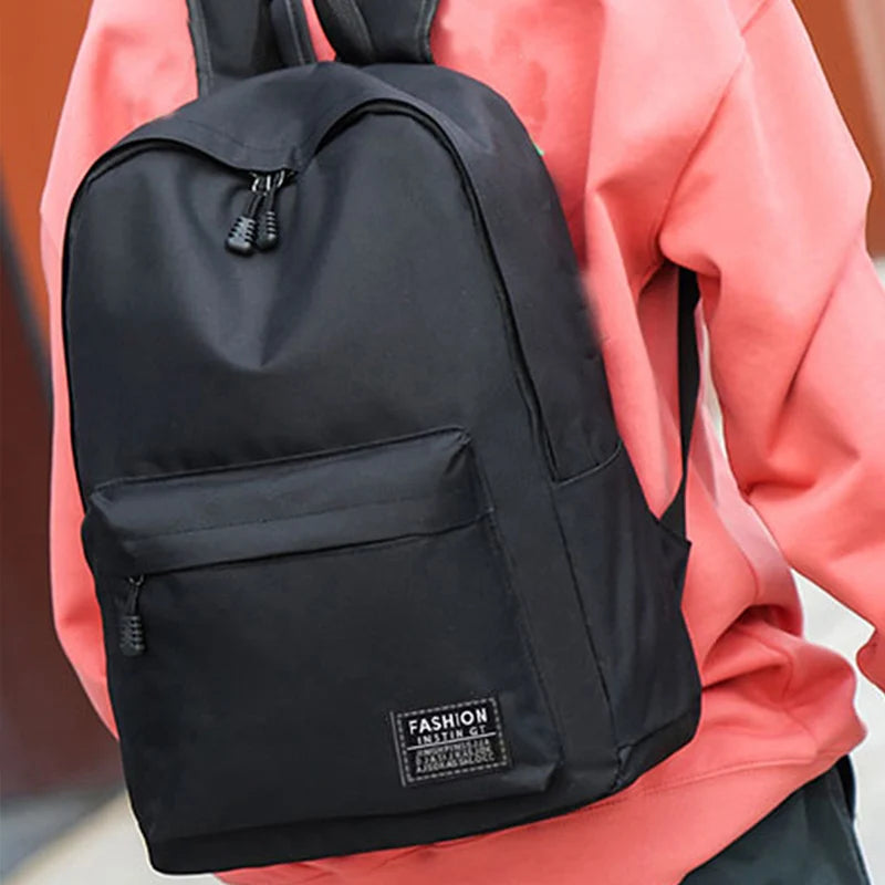 Men's backpack made of nylon, suitable for school, business trips and single or double shoulder carrying - solid color design - Smarsty