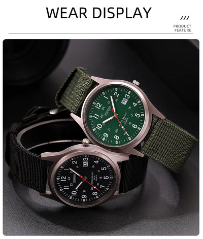 Luxury Mens Luminous Quartz Watch with Calendar - Smarsty