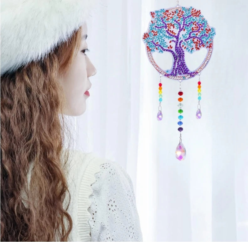 Acrylic Double-Sided Crystal Diamond Painting Wind Chimes - Smarsty