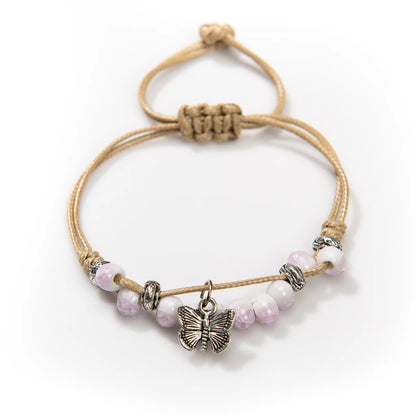 Handmade Vintage Ceramic Butterfly Adjustable Bracelet - Smarsty