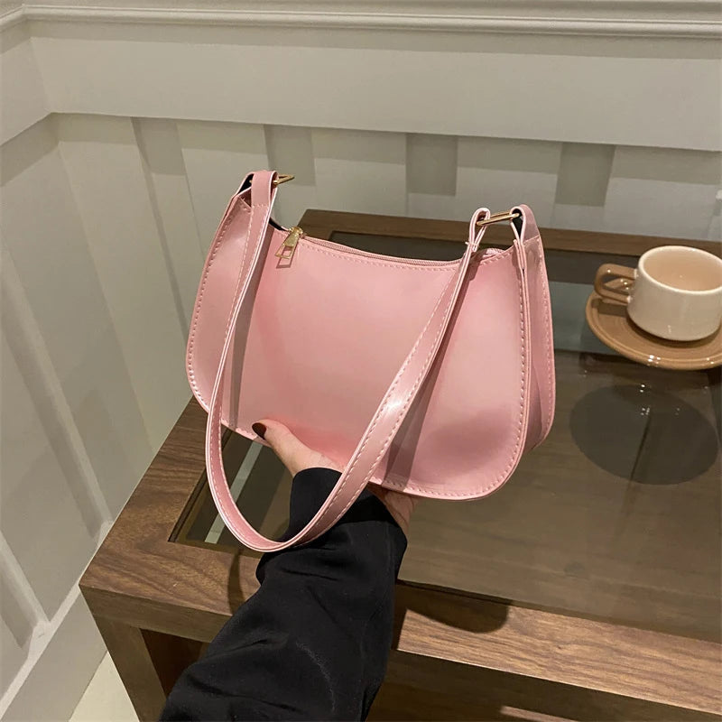 Vintage Patent Leather Shoulder Bag For Women Designer - Smarsty