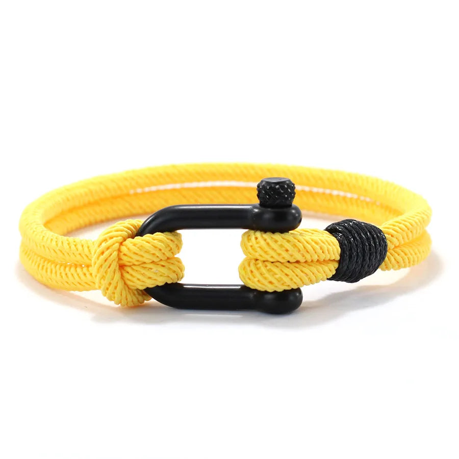 Stylish Nautical Wrap Bracelet for Men with Stainless Steel Buckle - Smarsty