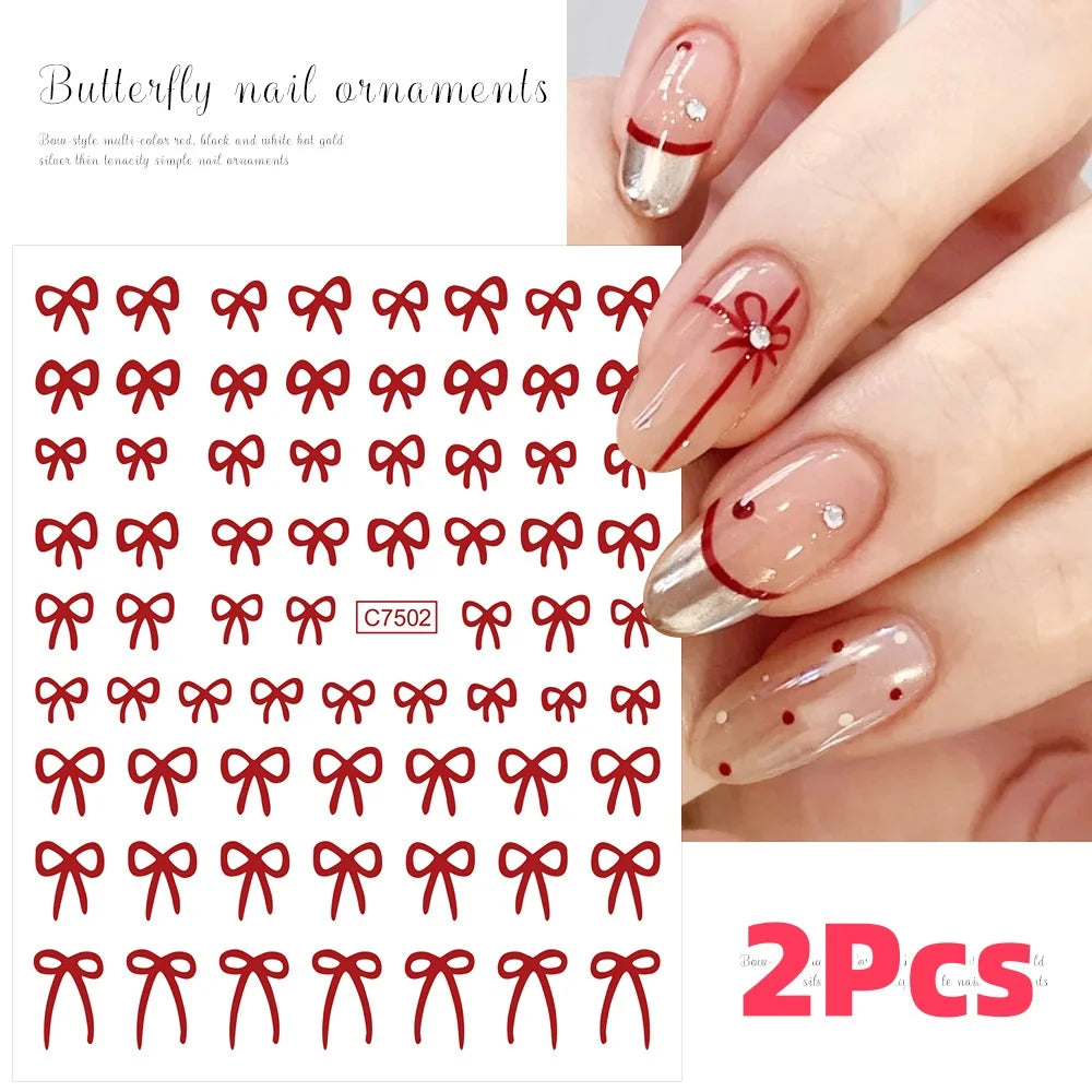Self-Adhesive 3D Bowknot Nail Stickers for Easy Manicure - Smarsty