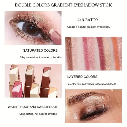 Two Color Gradient Eye Shadow Stick for Natural Look - Smarsty