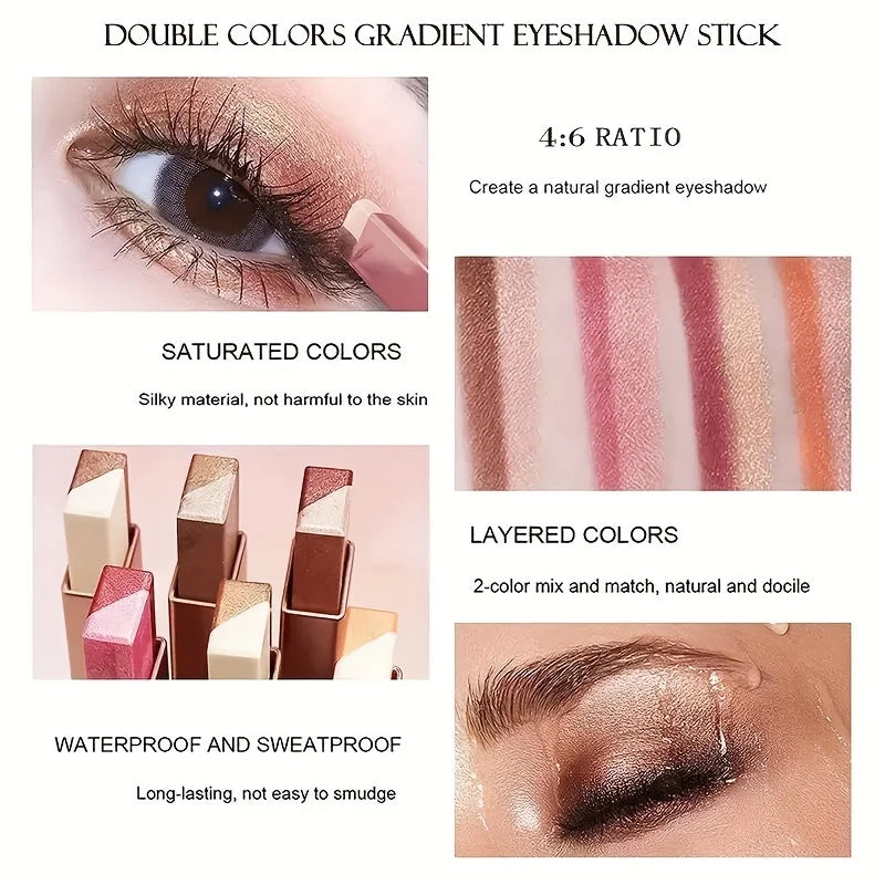 Two Color Gradient Eye Shadow Stick for Natural Looks - Smarsty