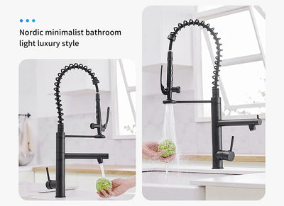 Chrome Brass Kitchen Faucet with Pull Out Spray - Smarsty