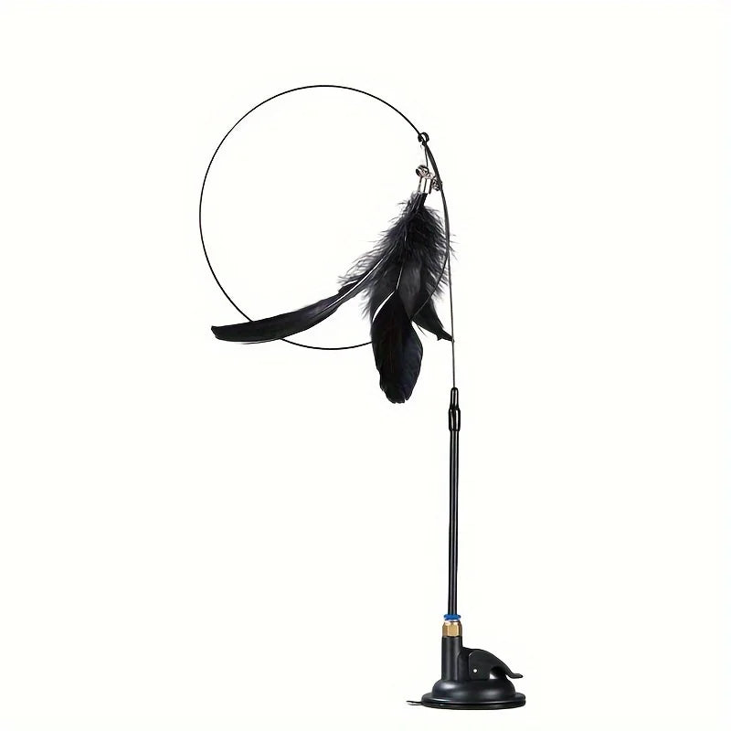 Interactive Cat Teaser Toy with Bell and Feather Wand - Smarsty