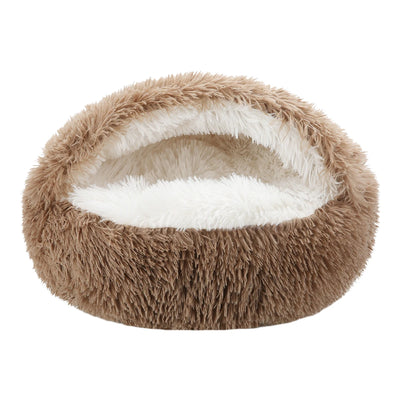 Fluffy Hooded Cat Bed for Cozy Comfort - Smarsty