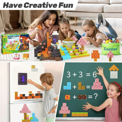 50-400pcs Mine Magnetic Building Block World Magnet Cube Set for Boys Girls Kid  DIY Model Children Sensory Toy Christmas Gift - Smarsty