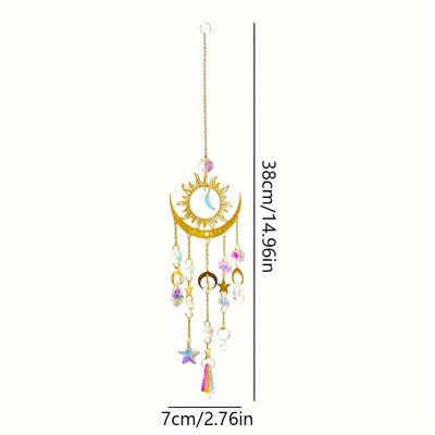 Star Moon Wind Chime Pendant for Garden Serenity - Smarsty