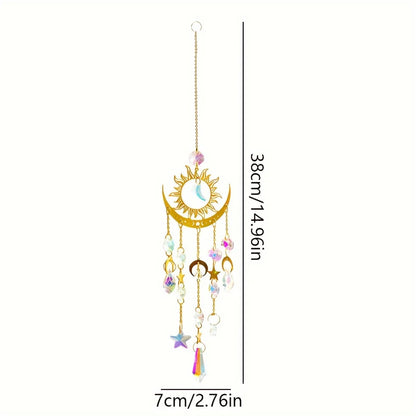 Star Moon Wind Chime Pendant for Garden Serenity - Smarsty
