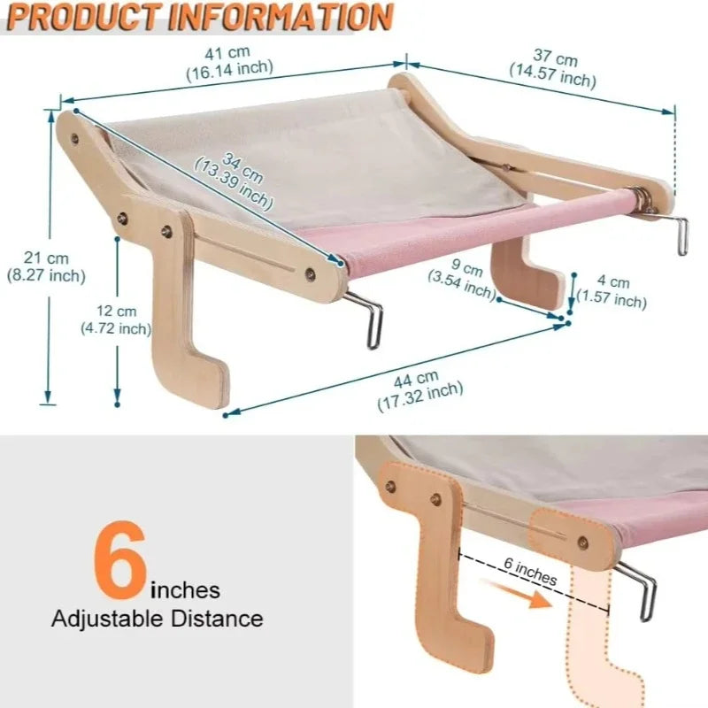 Cat Hammock with Window and Detachable Balcony - Smarsty