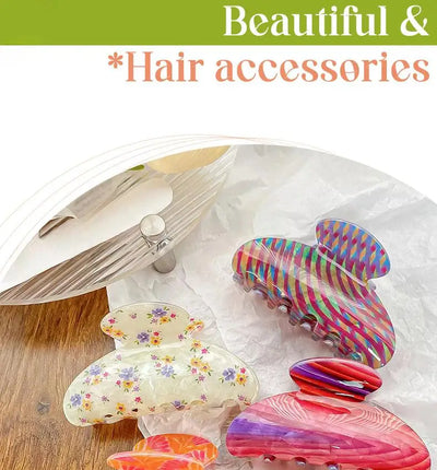 Vintage Floral Hair Claw Clip Elegant Colorful Design - Smarsty