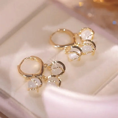 Pearl Long Earrings With Rhinestones For Wedding Fashion - Smarsty