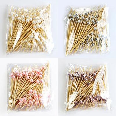 Wedding Pearl Wooden Skewers for Party Snacks - Smarsty