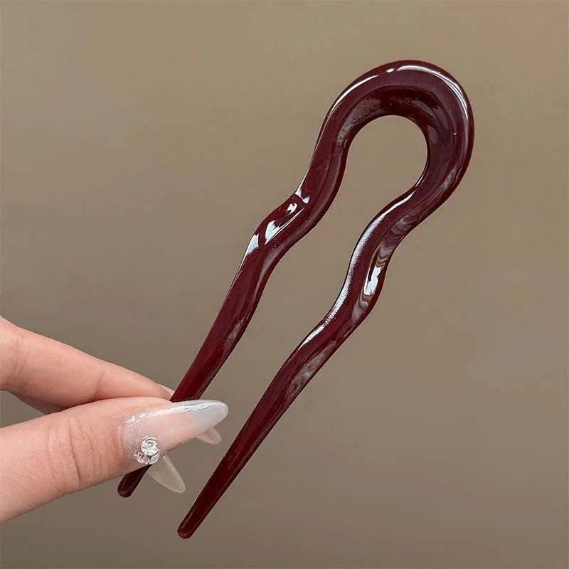 Geometric Tortoiseshell Hair Fork for Women - Smarsty