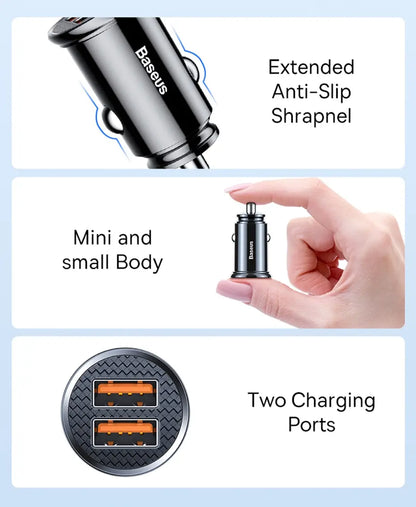 30W USB Car Charger FastCharge QC 4.0 USB PD TypeC - Smarsty