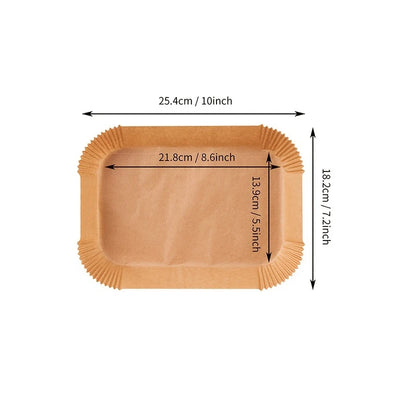 Air Fryer Paper Liners Disposable Oil-Proof Waterproof Baking Paper Round Square And Rectangle Parchment Kitchen Party Supplies - Smarsty