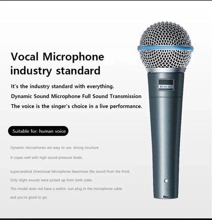 Metal Beta 58A Supercardioid Dynamic Microphone for Karaoke - Smarsty