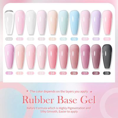 Born Pretty Milky Pink Rubber Base Gel Polish 15ml Self Leveling Formula - Smarsty