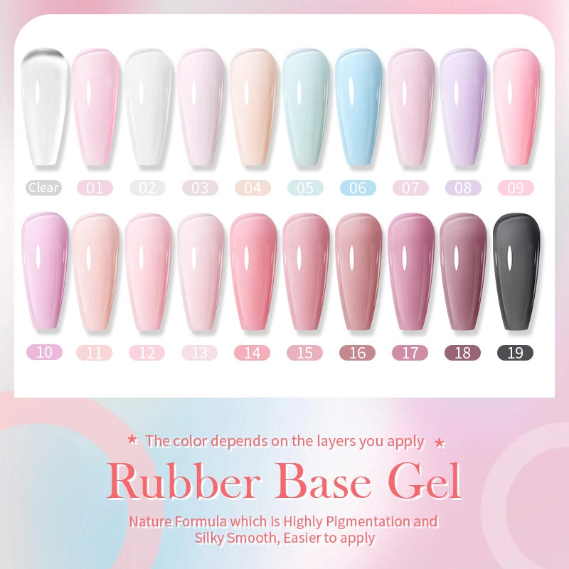 Born Pretty Milky Pink Rubber Base Gel Polish 15ml Self Leveling Formula - Smarsty