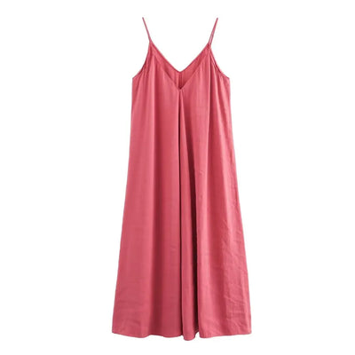 MUJER Black Slip Long Dresses for Women Red Draped Summer Dress Woman 2025 Sexy Backless Maxi Dress Women Summer Beach Dresses - Smarsty