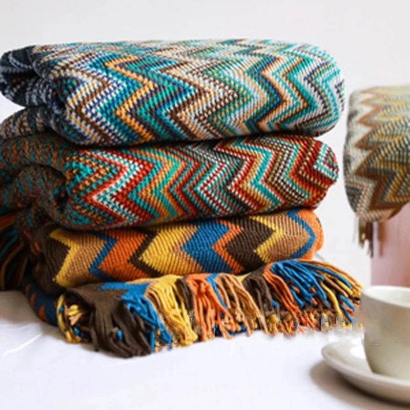Boho Aztec Throw Blanket for Stylish Home Decor - Smarsty
