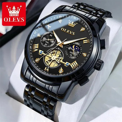 OLEVS Luxury Quartz Watch with Moon Phase Feature - Smarsty