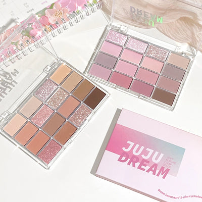 16-Color Pearlescent Matte Eyeshadow Palette for Daily Makeup - Smarsty
