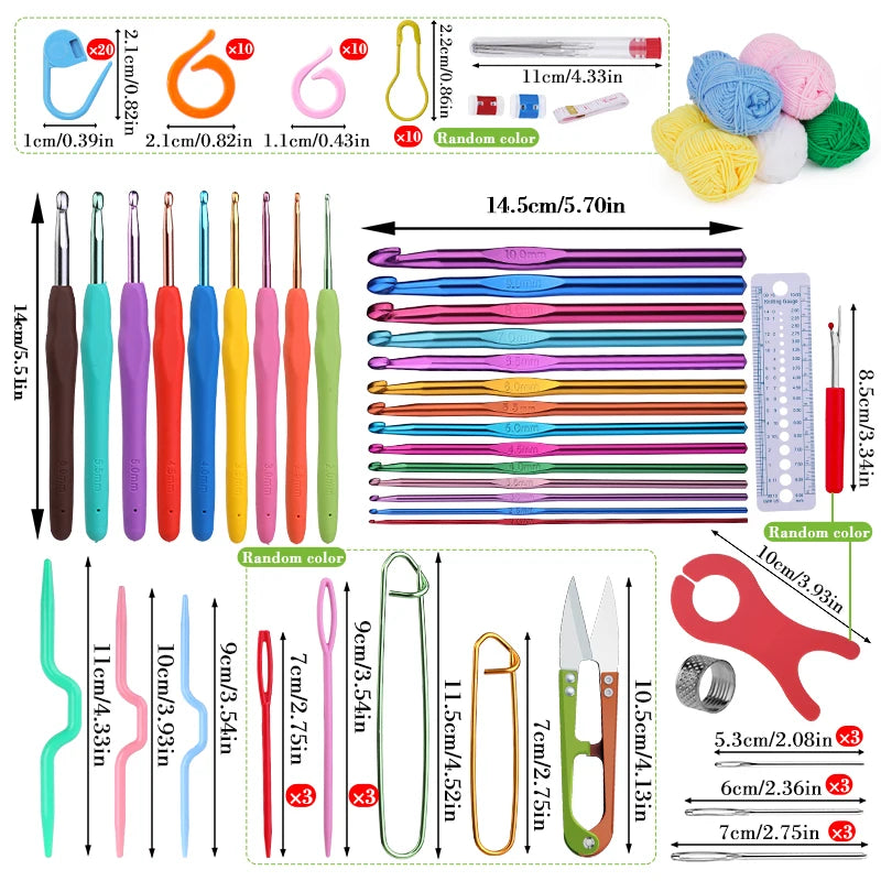 KRABALL Crochet Hook Set with Yarn Accessories Bag - Smarsty