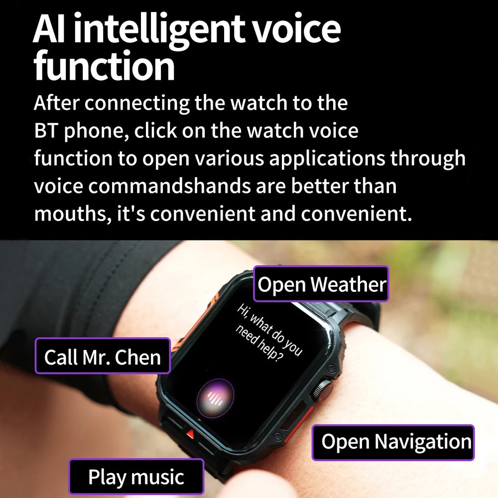 2024 Outdoor Military Smart Watch with IP68 Waterproof - Smarsty