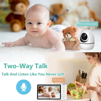 5 Inch Video Baby Monitor With Camera PTZ Zoom Babyphone Cam Security Protection Surveillance Cameras Temperature Sensor Lullaby by Smarsty