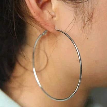 Stainless Steel Hoop Earrings Two Pair Adjustable Sizes - Smarsty
