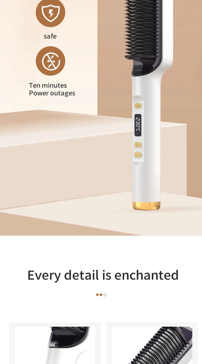 Electric Hot Comb Quick Hair Straightener with Anti-Scalding Feature - Smarsty